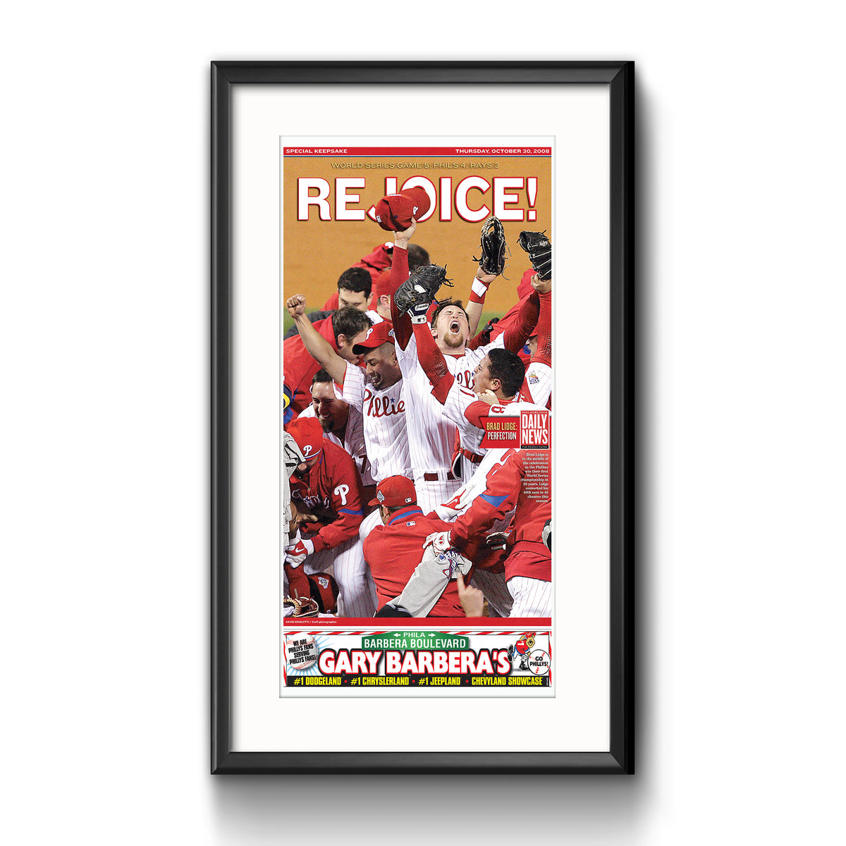 Rejoice! 2008 Philadelphia Phillies - Sports Reprint – The Inquirer Store