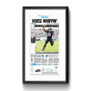 Inquirer Sports Commemorative Page - Sports "Horse Whippin'" Framed Print with Mat
