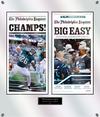 Double Plaque of Inquirer Front Page Birds Coverage: 2/9/25 - Field Edition and 2/10/25 - Big Game Win