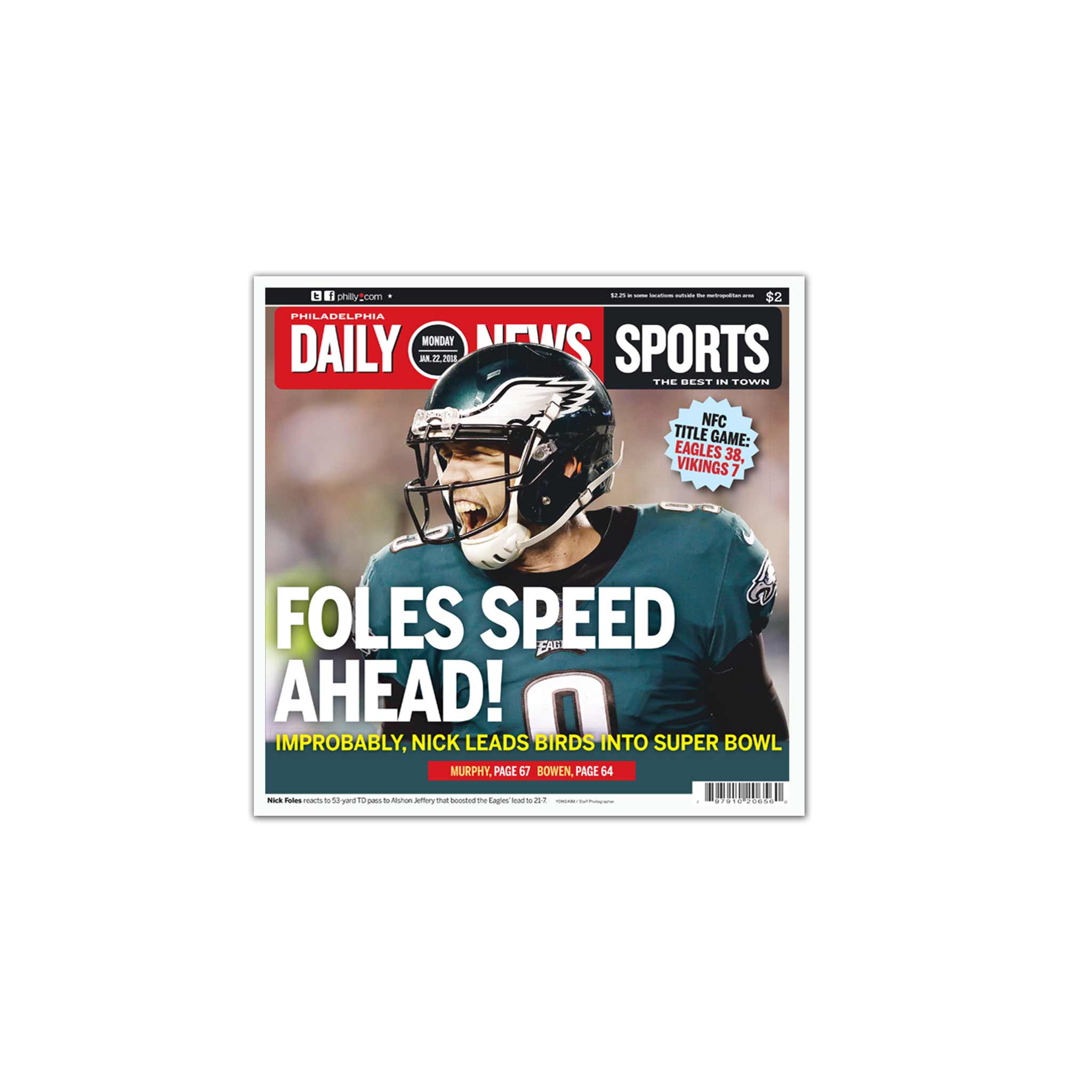 Foles Speed Ahead Philadelphia Eagles - Sports Reprint – The