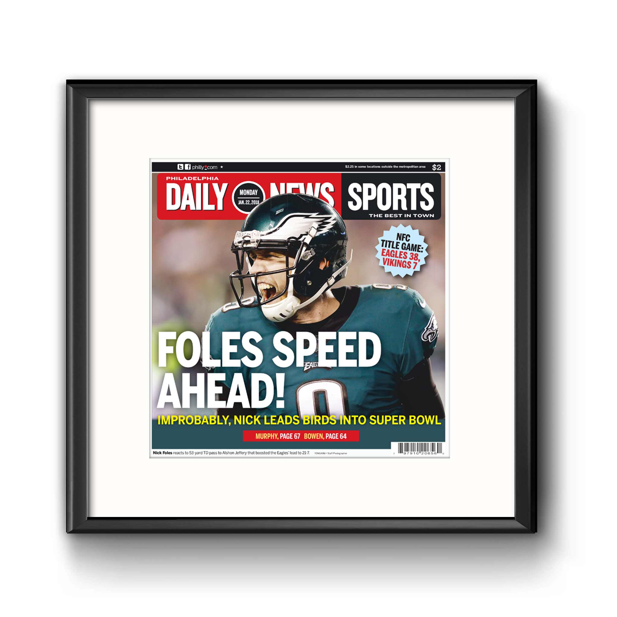 Foles Speed Ahead Philadelphia Eagles - Sports Reprint – The Inquirer Store
