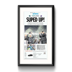 "Suped Up!", Framed Inquirer Reprint with Mat