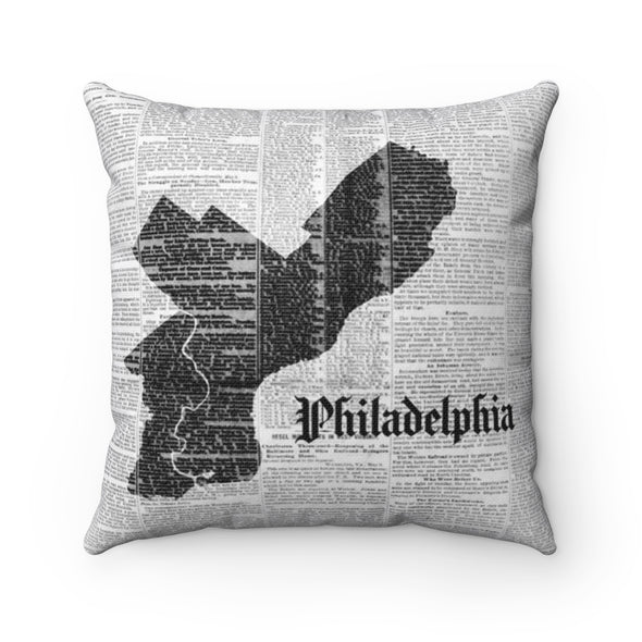 Philadelphia Map Pillow Front Design