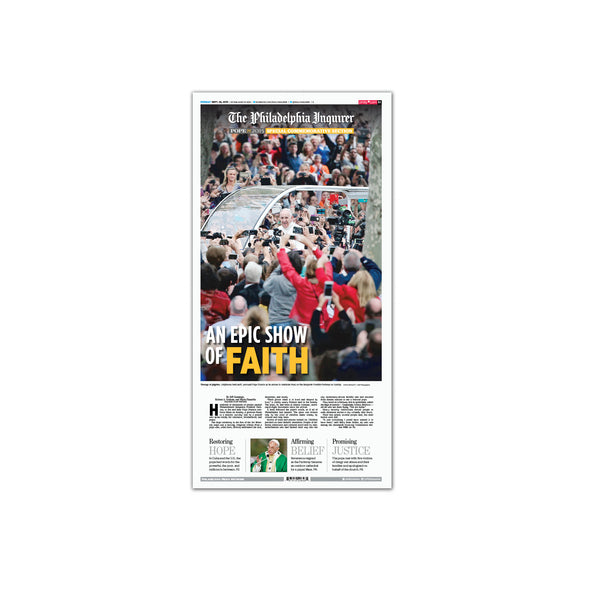 2015 Pope Visit Commemorative Page - Epic Show of Faith Unframed Print