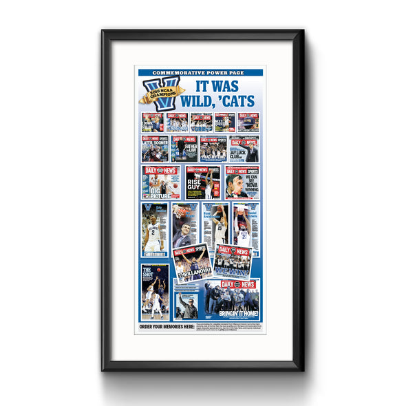 2016 Villanova NCAA Champs Commemorative Power Page Framed with Mat