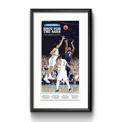 2016 Villanova NCAA Champs Commemorative Page - "Shot for the Ages", Framed with Mat