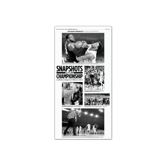2016 Villanova NCAA Champs Commemorative Page - "Snapshots" Unframed