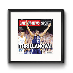 "Thrillanova!" - Daily News, Framed Reprint with Mat