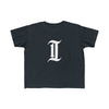 inquirer classic "i" toddler t shirt black front