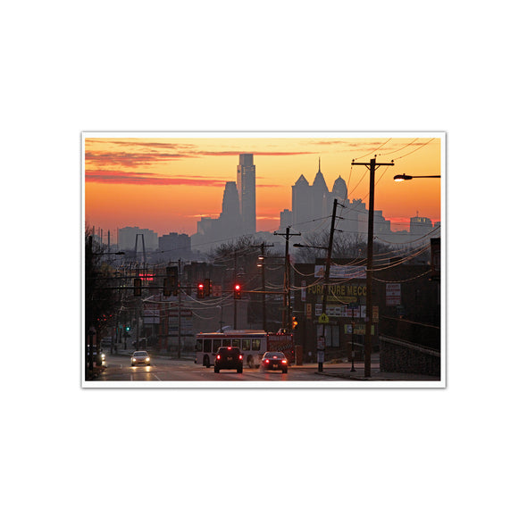 Philadelphia Skyline at Sunset Unramed Print