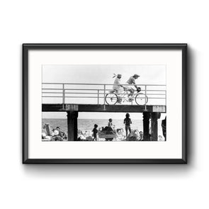 Biking Down The Shore, Framed Print with Mat by Ron Tarver