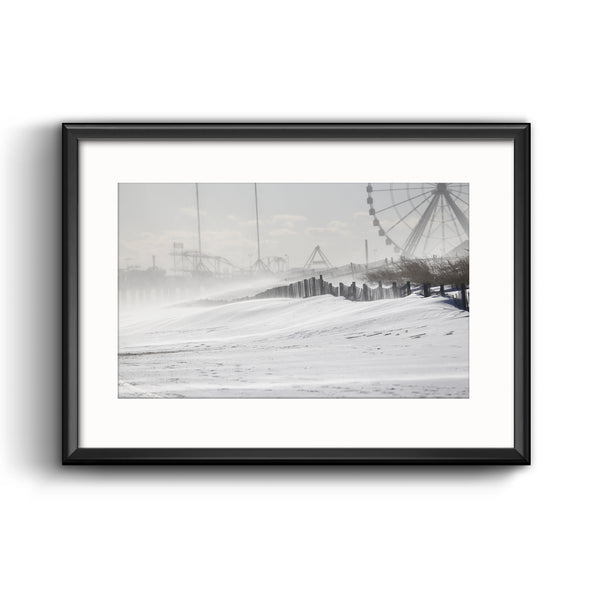 2018 Bomb Cyclone Framed Print with Mat, Jersey Shore by Elizabeth Robertson