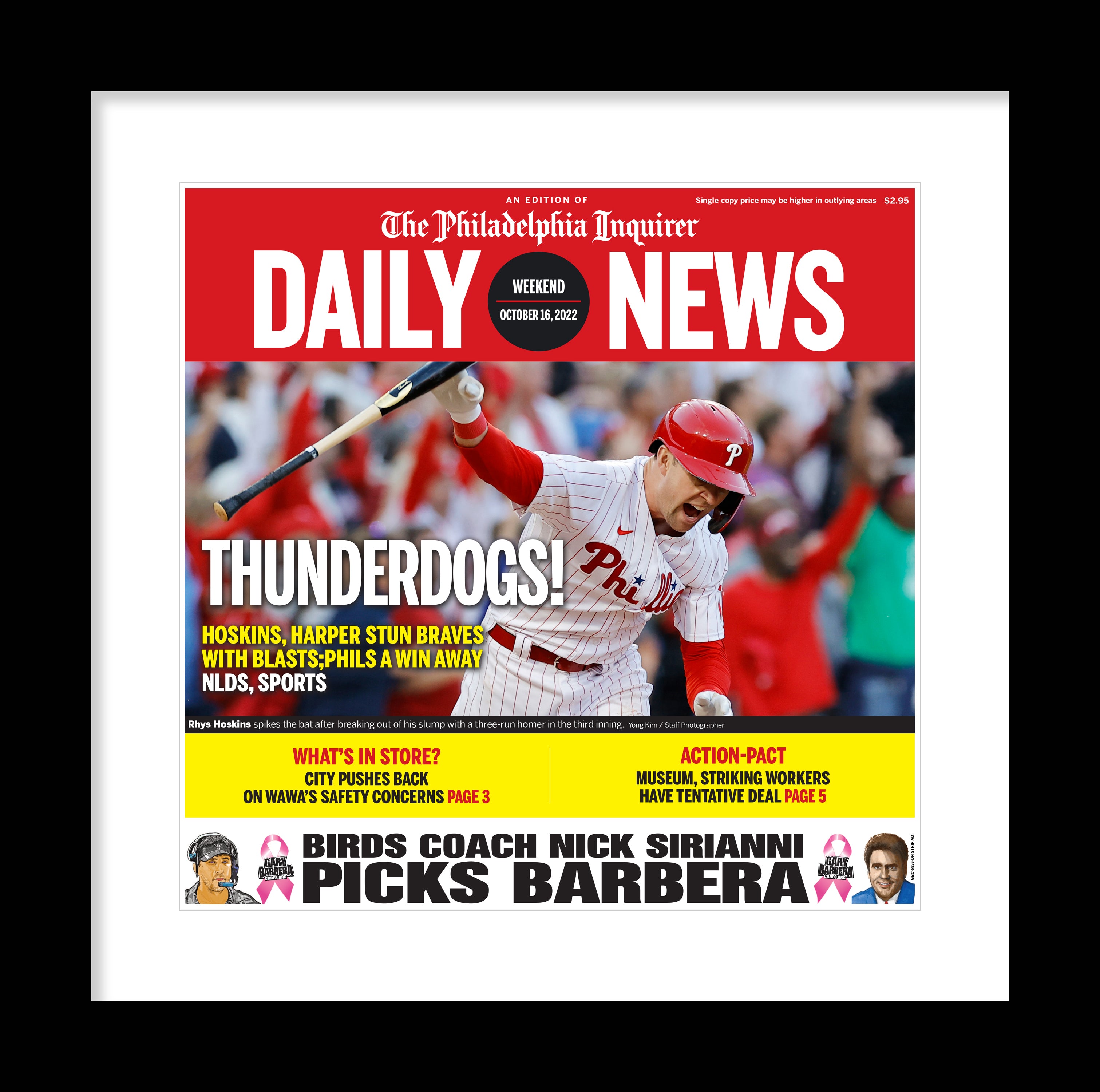 2022 Philadelphia Phillies NLCS Champions Framed Front Page 