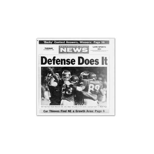 Daily News Sports Commemorative Page - Defense Does It Unframed Print