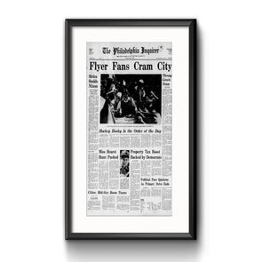 Inquirer Sports Commemorative Page - "Fans Cram City", Framed with Mat