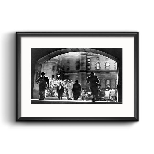 City Hall Courtyard, 1952 Framed Print with Mat