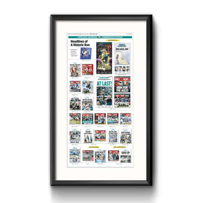 Headlines of a Historic Run Framed Print with Mat