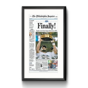 Inquirer Sports Commemorative Page - 2005 Win Framed with Mat Reprint