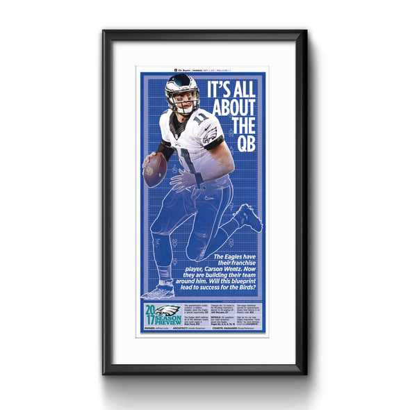 Inquirer Sports Commemorative Page - It's all about the quarterback Framed with Matte