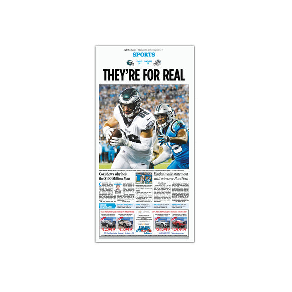 Inquirer Sports Commemorative Page - "They're For Real", Unframed Reprint