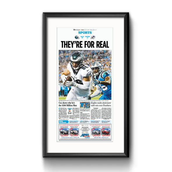 Inquirer Sports Commemorative Page - "They're For Real", Framed Reprint with Mat