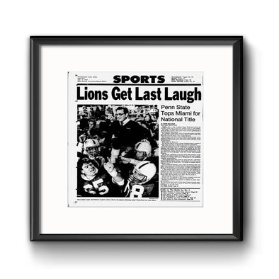 "Lions Get Last Laugh" Penn State National Title Daily News Framed Print with Mat
