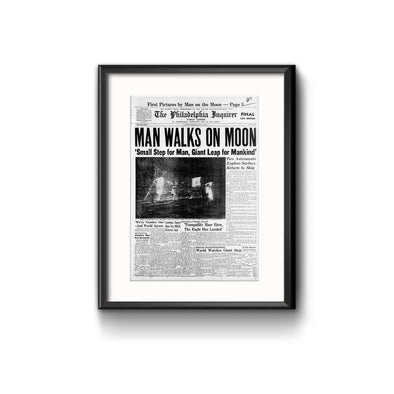 Man Walks on Moon Framed Reprint with Mat