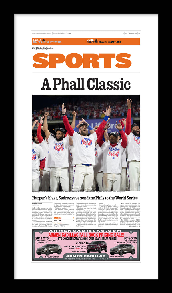 Reprint of Daily News: 10/24/22 - Phillies Advance to World Series – The  Inquirer Store