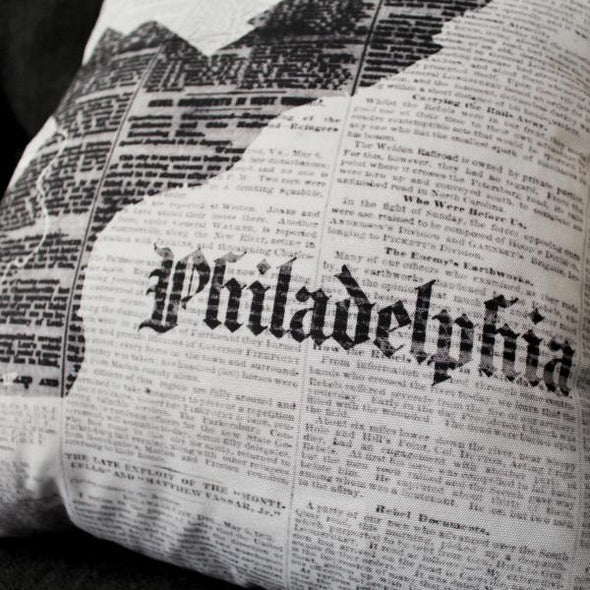 Philadelphia Map Decorative Throw Pillow Close-Up