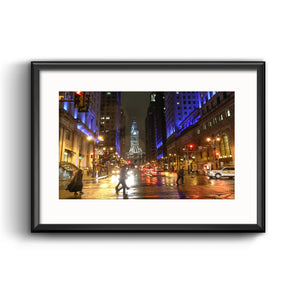 "Season of Light" on South Broad Street, Framed Print with Mat