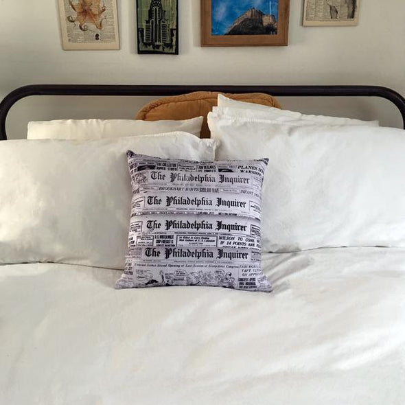 Philadelphia Inquirer Newspaper Pillow Bed Decoration