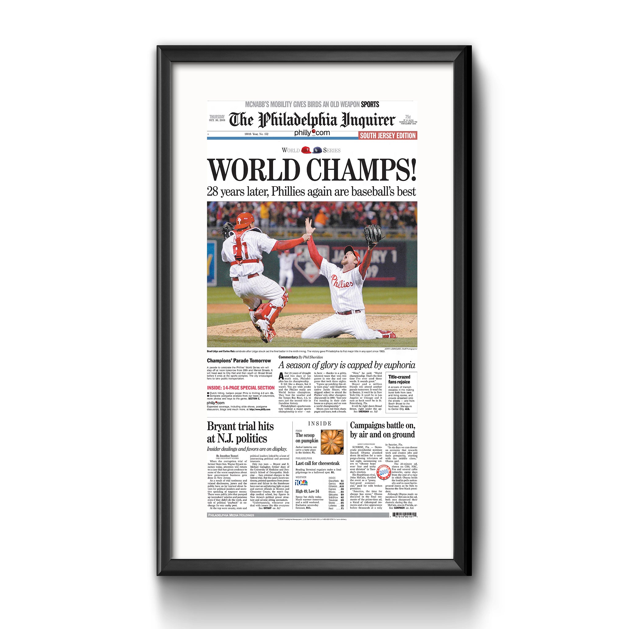 Phillies 2008 World Series Champions Poster Sealed Rare Mint
